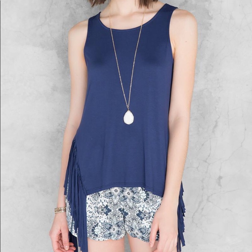 Suede fringe tank